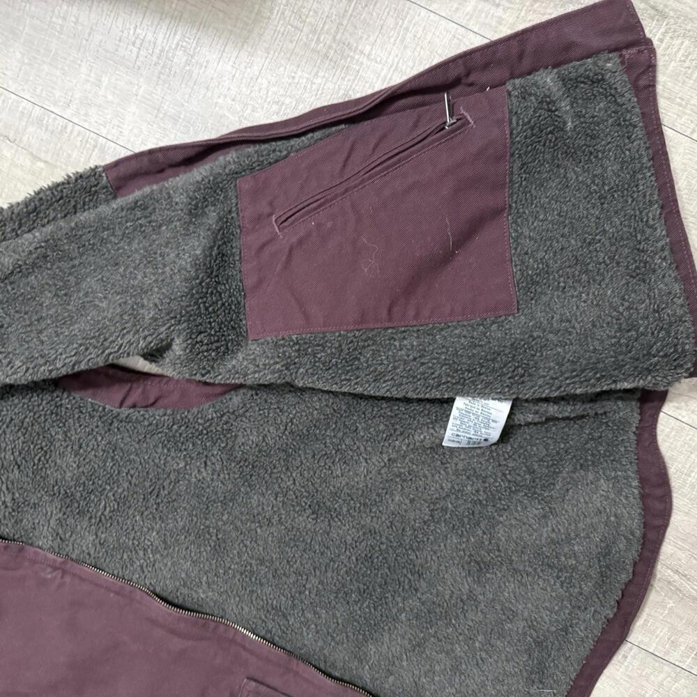 Carhartt Duck Canvas Burgundy Sherpa Lined Vest Womens Size XL  16-18 OV4277-W - Picture 7 of 10
